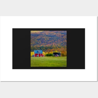 Farm House and Barn in Autumn Colors Posters and Art